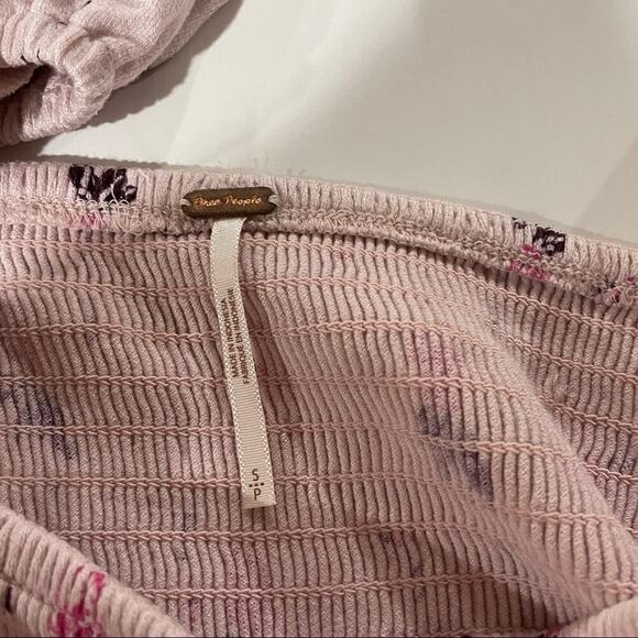 Free People Lana Off‎ The Shoulder Floral Top in Cloud Berry Combo Size S - Picture 8 of 11